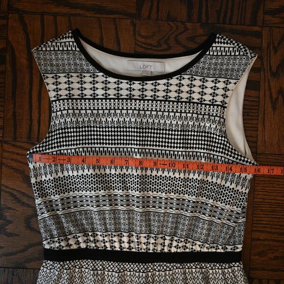 Ann Taylor Loft Geometric Dress – Black & White – Size S - Picture 8 of 12